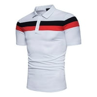 Мъжка модерна Пачуърк риза с къс ръкав за нови летни спортове бял м