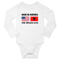 Произведено в Америка с албански бебе Дълъг ръкав гащеризон
