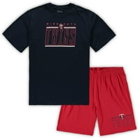 Мъжки концепции Sport Navy Red Minnesota Twins Big & Tall Thrist & Shorts Sleep Set