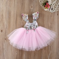 Musuos Toddler Girls Floral Dress Party Официални рокли за рожден ден без гръб