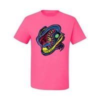 Див Боби, цветни маратонки, улично облекло мъжка графична тениска, неонов розов, 2ХЛ