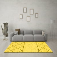 Ahgly Company Indoor Rectangle Solid Yellow Modern Area Rugs, 5 '7'