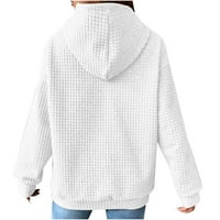 Podplug Женски ежедневни качулки Леки пуловер Топ дълъг ръкав свободен суичър с качулка дизайн с джоб с джоб