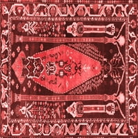 Ahgly Company Indoor Square Medallion Red Traditional Area Rugs, 7 'квадрат