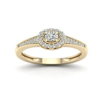 1 3кт ТДВ 10к жълт златен диамантен пръстен с ореол