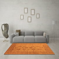 Ahgly Company Indoor Square Oriental Orange Industrial Area Rugs, 7 'квадрат