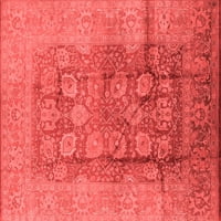 Ahgly Company Indoor Square Oriental Red Traditional Area Rugs, 5 'квадрат