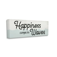 Щастието идва във вълни фраза сини океански вълни, 48, проектирана от Дафне Полсели