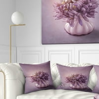 Дизайнарт есенно лилаво цвете във ваза - флорална възглавница за хвърляне-18х18