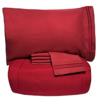 Луксозно легло в чанта надолу алтернативен утешител и лист комплект-Бордо-пълен