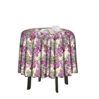 Елория Флорални печатни кръгла маса кърпа устойчиви пере декоративна покривка за маса за хранене