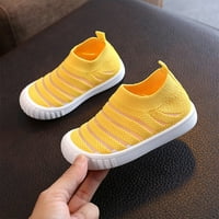 Leey-World Toddler Shoes Лято и есенни момичета летящи тъкани мрежи Дишащо удобно плоско ежедневни сладки деца с размер обувки момичета, жълто