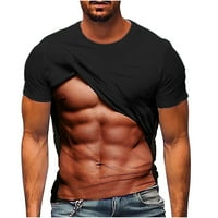 Odeerbi Летни графични тениски за мъже Коледни 3D печатни върхове блуза черно