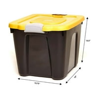 Хомз галон заключва пластмасов контейнер за съхранение, черно и жълто, Брой