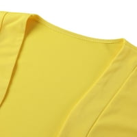 Gureui женско жилетка блуза, твърд цвят с късо ръкав с къси якета за пролетни есен, жълто лилаво бяло черно червено