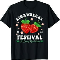 Жени върхове ягодов фестивал тениска подаръчни екипажи на врата за парти тениски