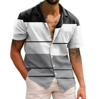 Ризи за мъже върхове ежедневни къси ръкави пролет лято въртене на врата 3d отпечатани ризи модни топ блузи ризи