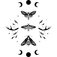 Death Head Moths Night Juniors White Graphic Tee - Дизайн от хора 2XL