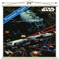 Star Wars: Saga - Плакат за космическа бойна стена с дървена магнитна рамка, 22.375 34