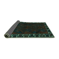 Ahgly Company Indoor Square Persian Turquoise Blue Traditional Area Cugs, 5 'квадрат