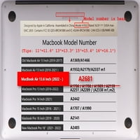 Kaishek Plastic Hard Case, съвместим с. Rel. MacBook Air S Touch ID + Black Keyboard Cover Model: A Galaxy A 0258