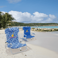 Маргаритавил 4-позиционна раница плажен стол, тихоокеанско синьо, регулируем шезлонг за плаж, опашка и спортни събития