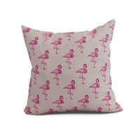 Просто Дейзи, 18 18 Flamingo Fanfare Multi Animal Print възглавница, розова