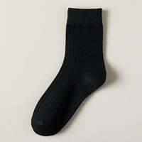 Baocc аксесоари Сящни цветове вертикални ленти чорапи средни тръби чорапи класически ежедневни комфортни памучни чорапи чорапи черни черни