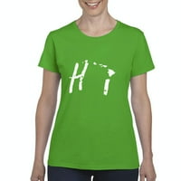 - Женска тениска с къс ръкав, до жени с размер 3XL - Хаваи