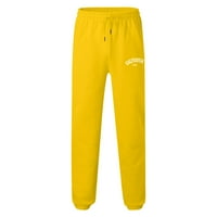 Байок суитчъри за мъже Мъжки панталони Мъжки есен и зима Висока улица Мода за свободното време свободен спорт на открито бягане пуловер панталони панталони жълти