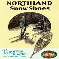 Нортланд Сняг Обувки Реклама Плакат Печат