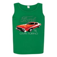 Wild Bobby, Ford 'Gran Torino Vintage Car Cars and Trucks Men Графичен резервоар, Кели, 2XL