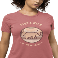 Тениска на кимаран приключенски тениски на открито, направете икона за мечка с къс ръкав