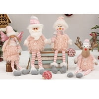 Коледна декорация доставя седнало телескопично розово коледно орнамент за коледна кукла за снежен човек