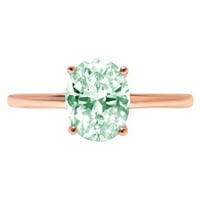 2.5ct овално изрязване зелено симулиран диамант 14k розово злато годишнина годежен пръстен размер 4