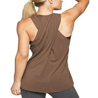 Задна кръстосана йога жилетка резервоара за женски тениски без ръкави с кръгла шия ризи топ салон йога спортни атлетични тениски върхове върхове