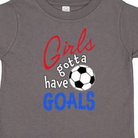 Inktastic Girls трябва да имат голове с подарък за футболна топка Toddler Boy или Thddler Girl тениска