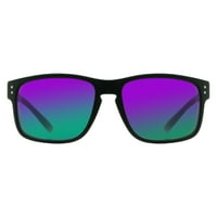 Piranha Eyewear Madison II квадратни черни слънчеви очила с мост Keyhole - Unisex