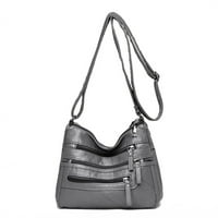 Жени чанти за раменни чанти Messenger Multi Pockets Pu Leather Crossbody Чанта с голям капацитет дами водоустойчиви ретро чанта с цип