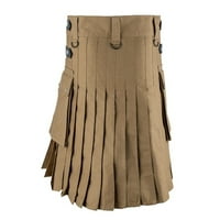 Килти за мъжки пола панталони, реколта Готически шотландски Поли модерни дънки тартан хибриден килт традиционна плисе полата с джоб