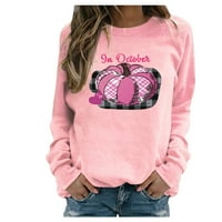 Yanhoo женски тениска за рак на гърдата розова лента Небрежни върхове Дами рак борба с подаръци за подарък