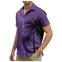Ханас моден ежедневен мъж ризи дизайнер пролет лято Мъжки ежедневни памучни плътни цветни ризи с къс ръкав Разхлабени ризи