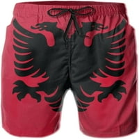 Мъжки албански флаг плувни стволове Бързи сухи дъски шорти с мрежеста облицовка плажни къси панталони от печатни шорти бански костюми S-3XL