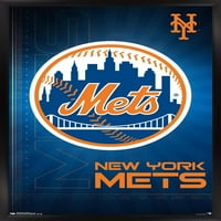 New York Mets 24.25 '' 35.75 '' Framed Logo Poster