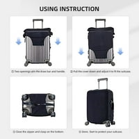 Капак за куфар за пътуване, абстрактни геометрични линии Еластични миещи се протектори за куфар за миене, среден размер