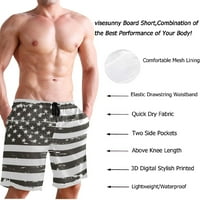 Мъжки САЩ флаг плажни шорти летни бански Спортни бягане бански костюми с мрежеста подплата