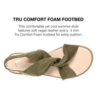 Колекция Journee Дамски делейс Tru Comfort Foam Sling Back Low Block Hele Sandals