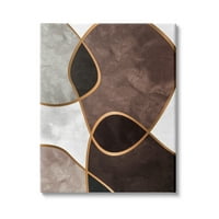 Ступел Индриес абстрактни органични слоести форми кафяви Блх контрастни тонове, 40, дизайн по дизайн Фабрикен