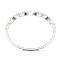 Имперски 1 20кт ТДВ диамантен с Стерлинг сребърни сърца моден пръстен