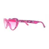 Момичета деца размер размер на сърцето Забавен печат Пластмасови слънчеви очила Розово цвете